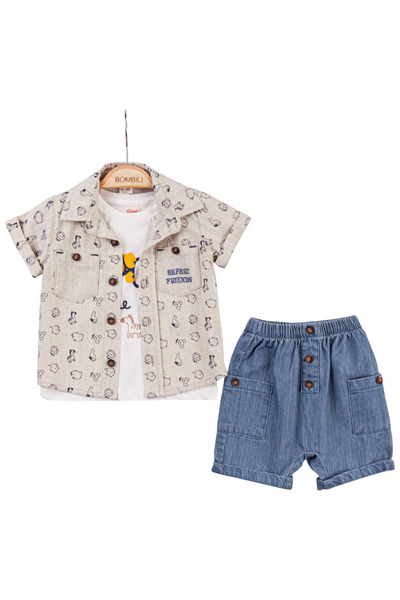 The-kid.co Safari Friends – Boys’ 3-Piece Set – Blue