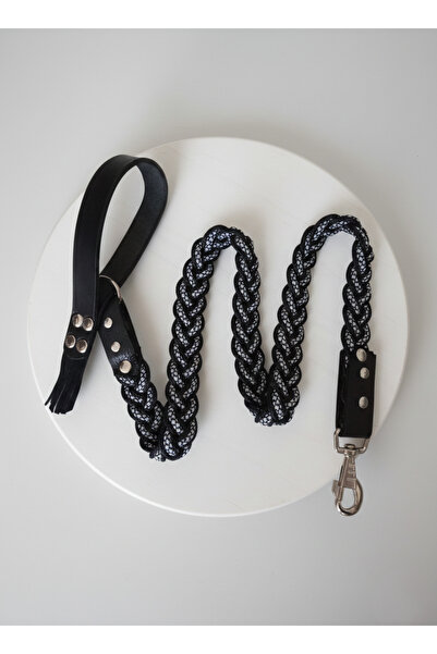 balkonda Dog Walking Leash Collar with Leather Handle 9 Layers Hair Weave Flo...