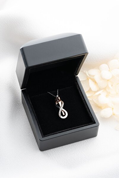 Silvano Jewelry 925 Ayar Gümüş Işıklı Kutuda Sarılan Çift Kolye