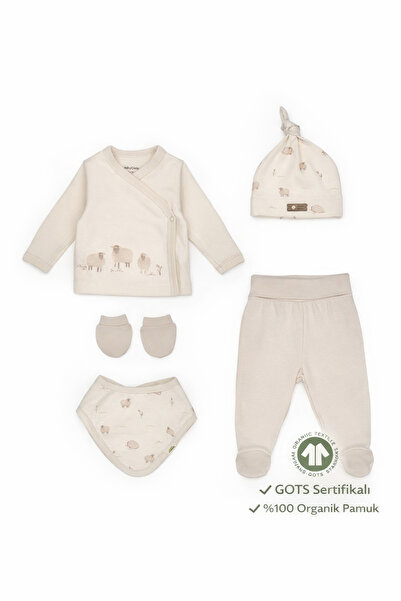 BabyCosy Organic Wear GOTS Sertifikalı, 5’li Organik Pamuk Bebek Hastane Çıkı...