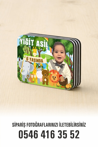 reklamatolye 8x6 cm Kişiye Özel Resimli Doğum Günü Magneti Safari2 Temalı 10 ...