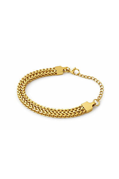Archhazel Jewelery Gold Color Two Rows Egyptian Knitted Model Steel Bracelet