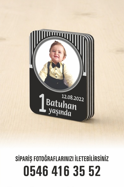 reklamatolye 8x6 cm Kişiye Özel Resimli Doğum Günü Magneti 3 Temalı 10 Adet