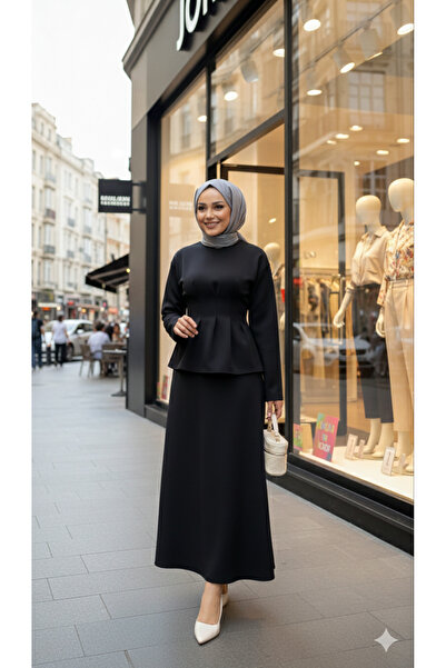 modasusev Linda Bağlamalı Etekli İkili Takım