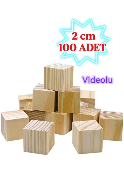 iDekor (2 cm) Ahşap Küp (100 Adet) -DIY Sanat ve Hobi Projeleri biblo yapımı-...