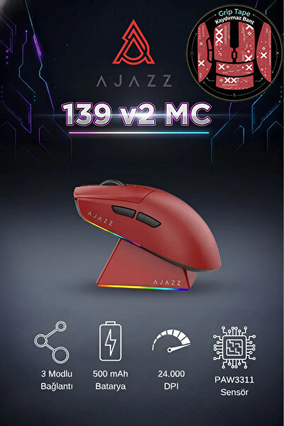 Ajazz Aj139 V2 Mc 24.000 Dpı Paw3311 Ultra Hafif 3 Modlu Oyuncu Mouse - 500ma...