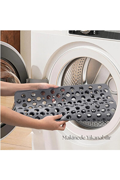 ZUZU MADE Kare Bubble Bath Math Duş Kaydırmazı Banyo Paspası Küvet Kaydırmaz Matı Antrasit Gri 54cm x 54cm