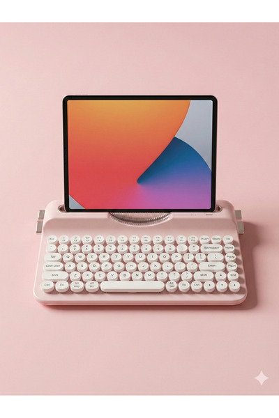 Zilvana Ravelia Retro Kablosuz Klavye Bluetooth + 2.4G Çoklu Cihaz Yuvalı Pem...