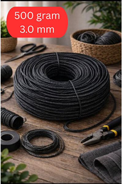 Mady Aksesuar Kraft İp, 500 gram, 3.0mm, Doğal Bükümlü Rafya İp, Çanta Sepet ...