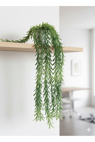 Lilac Home Yapay Çiçek Elmas Saksıda Yeşil Rosemary Biberiye Sarkıtı