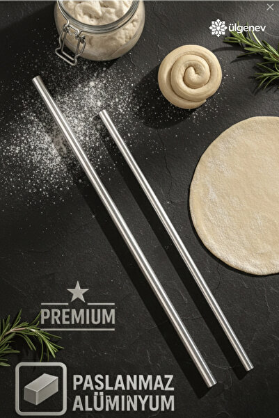 Ülgenev 2'li Alüminyum  Paslanmaz Metal Masterchef Pratik 60-90 Cm Hamur, Yuf...