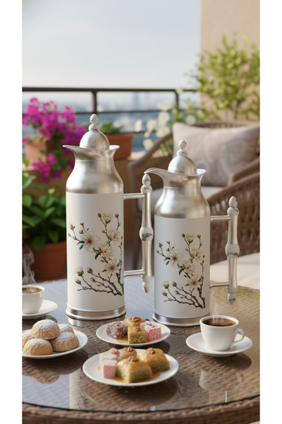 Generic طقم ترامس شاي وقهوة بتصميم فريد وأنيق 1 لتر/700 مل