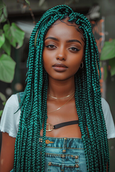 Mina Peruk Sentetik Örgülük Saç Esperer 100 Gr. - Koyu Yeşil