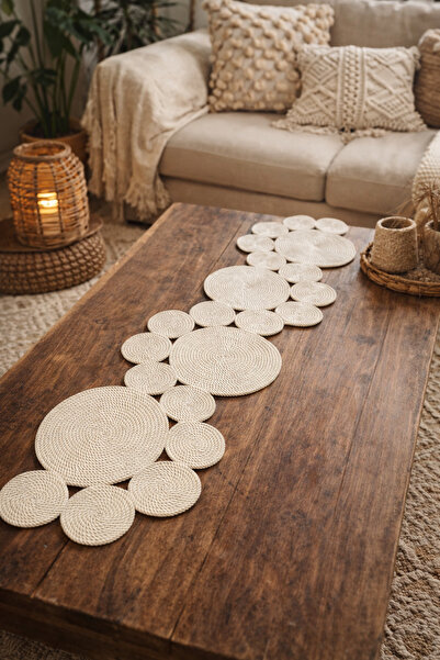 Naspar 140*35 см кремава пътека за холна масичка