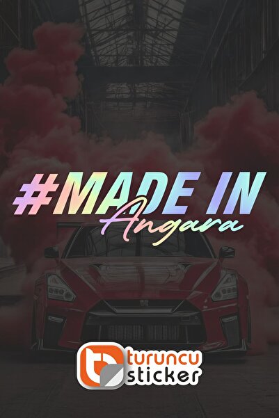 Turuncu Sticker ملصق MADEN IN Angara مقاس 20x5.8 سم - ملصق للسيارة - المحرك -...