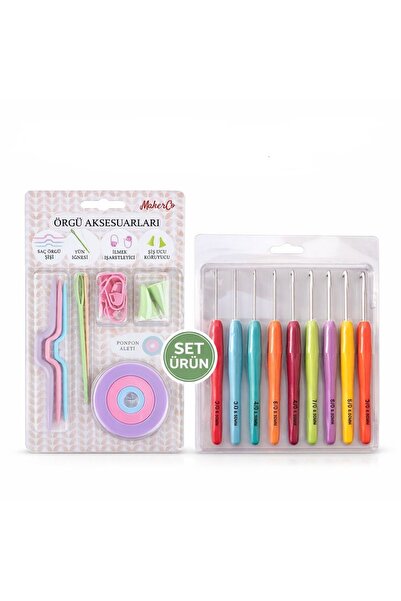 maker co 9 Lu Tığ Seti ve Örgü Aksesuarları