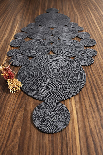 Naspar Anthracite Runner / Table / Console / Coffee Table Cover (120*60cm)