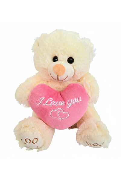 SELAY TOYS Peluş Ayıcık Kalp Tutan Ayıcık 25cm Uyku Arkadaşım Sevimli Pelüş A...