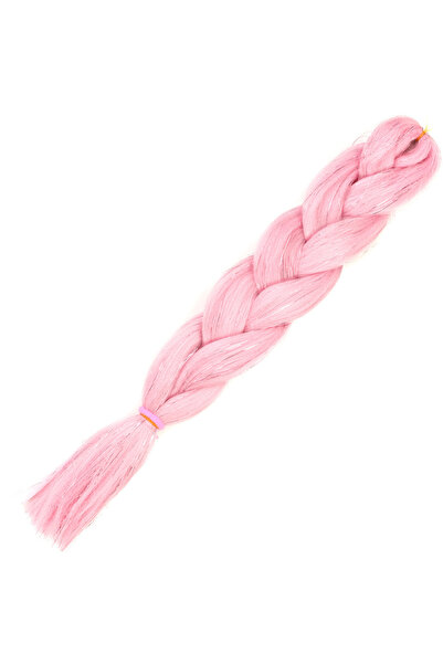 Mina Peruk Simli Şeker Pembesi Örgülük Saç 100 Gr.