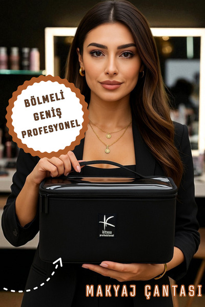 Kityuu TrioCase 3 Bölmeli Geniş Makyaj Çantası | Organizer Kutulu Makyaj Düze...