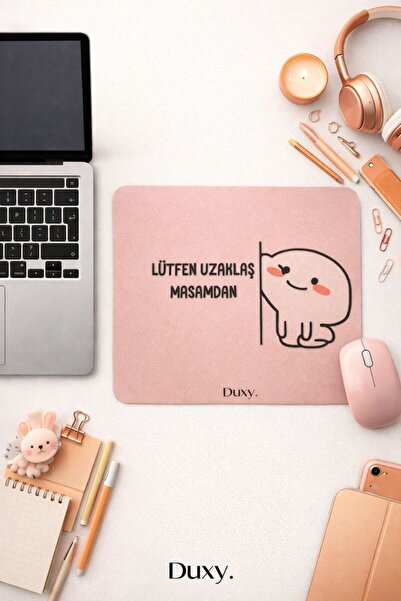 Duxy Esprili Mouse Pad, 23x19 cm, Kaymaz Taban, Ev, Ofis ve Oyun için Rahat v...