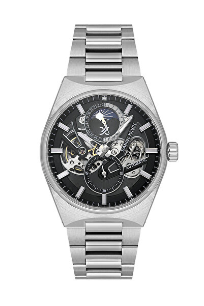 Daniel Klein Skeleton Silver Stainless Steel Watch for Men DK.1.14269-4