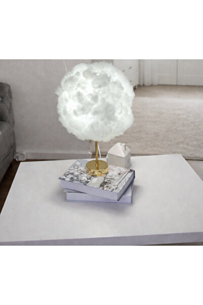 Ağış Elektrik Pofuduk Elyaf Bulut Masa Lambası – Sıcak Beyaz Işık – Dekoratif...