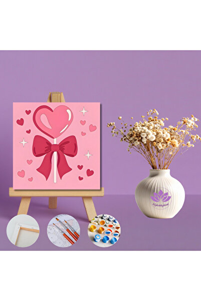LİLYHOBBYLAND Sayılarla Boyama Kiti 20x20 cm Sevgililer Günü Aşk Dolu Mini Tu...