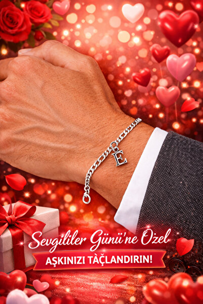 ZEY GÜMÜŞ Sevgiliye Kişiye Özel Gümüş Harf Bileklik-modern Tasarım 3,5mm Figa...