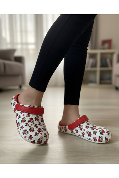 Akınal Bella Жіночі червоно-білі тапочки Міккі Маус (ВИБИРАЙТЕ МЕНШИЙ РОЗМІР,...