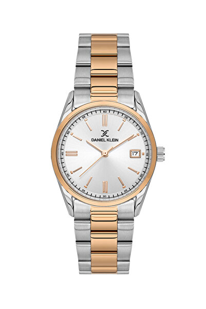 Daniel Klein ساعة نسائية فاخرة من الفولاذ المقاوم للصدأ باللونين الفضي والذهب...