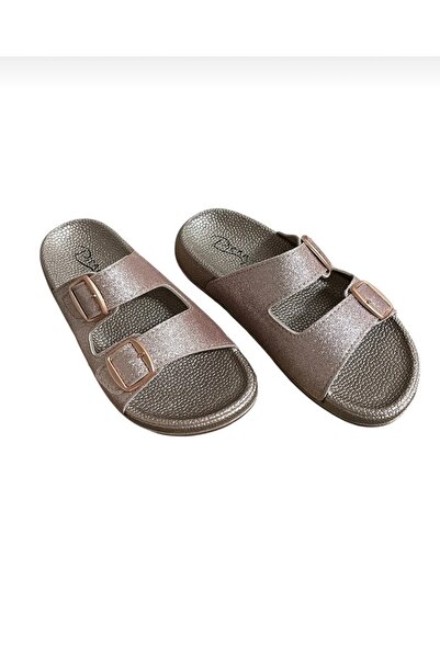 Pienn Powder Bronze Buckle Orthopedic Slippers