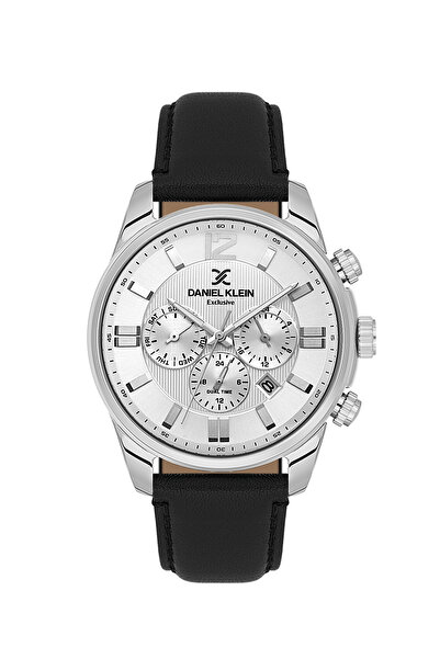 Daniel Klein Exclusive Black Leather Watch for Men DK.6.14231-1