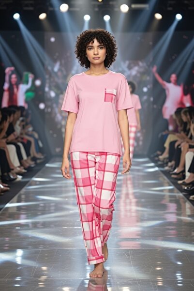 Aydoğan Γυναικείο κοντομάνικο ροζ βισκόζη πιτζάμες 250031