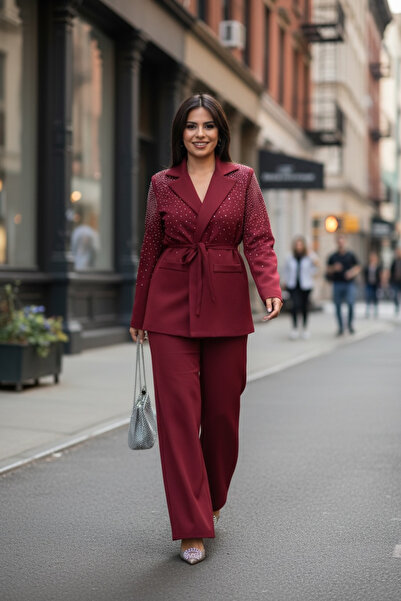 Bibedenstil KADIN TAŞLI BLAZER CEKETLİ TAKIM ELBİSE BÜYÜK BEDEN TAKIM TESETTÜ...