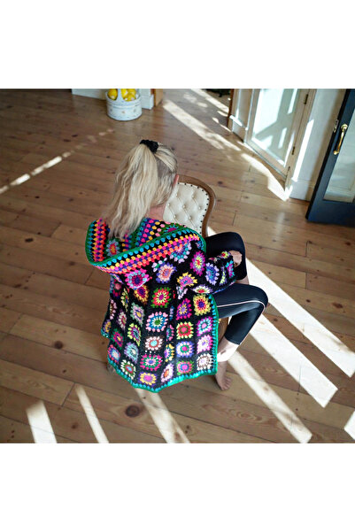 El örgüsü Yadicrochetorgu Motifli Hırka