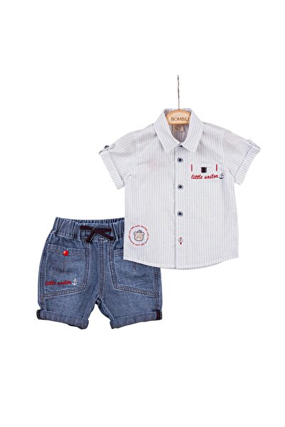 The-kid.co Striped Sailor – Boys’ 2-Piece Set - Blue