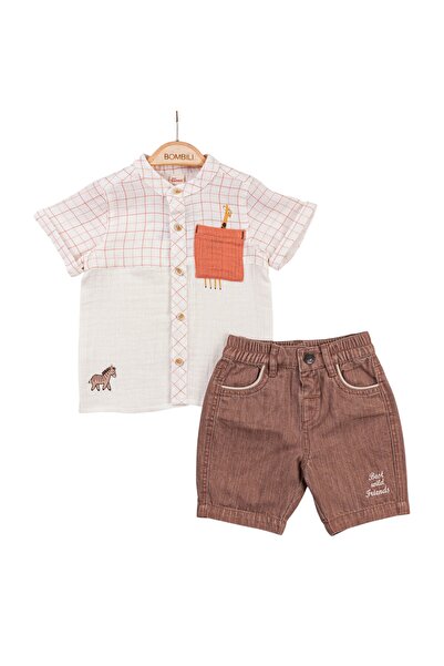 The-kid.co Best Wild Friends – Boys’ 2-Piece Set - Salmon