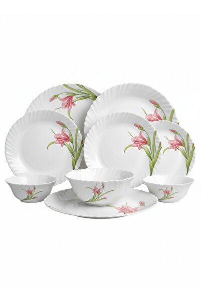 La Opala Classic 44-Piece Opalware Dinner Set - Flaming Red