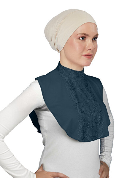 Altobeh Жіночий трикотажний хіджаб з круглим коміром і мереживною облямівкою ...