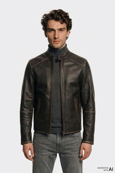 Elle Shoes Siyah Deri Erkek Ceket