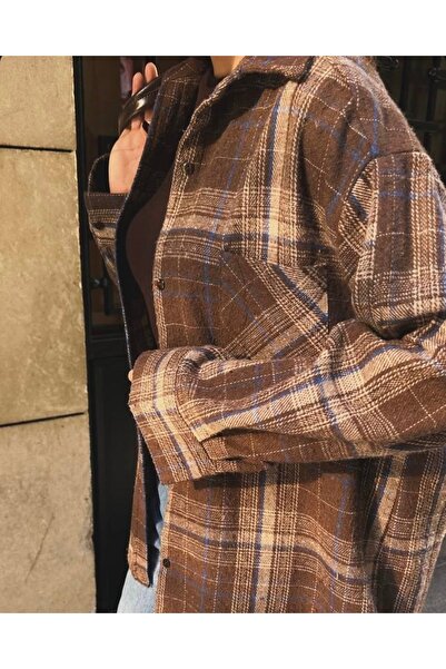 zibayi Urban Cozy Shacket |   Women's Oversized Plaid Shirt Jacket