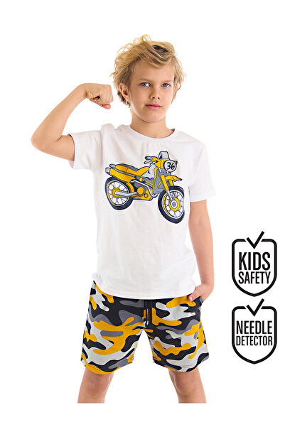 MSHB&G Set de pantaloni scurți tricou de vară pentru băiat motocicletă