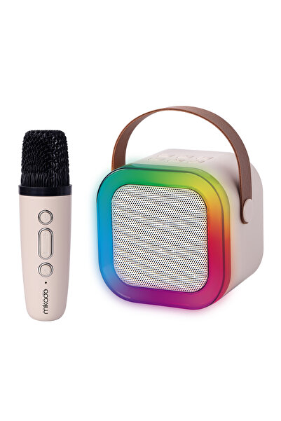 Mikado MD-27BT Naos Krem USB+TF+Bluetooth Wireless Karaoke Mikrofonlu 5W 800m...