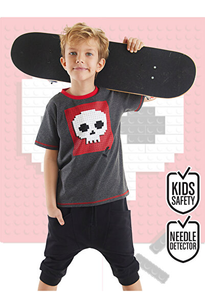 MSHB&G Zestaw spodenek capri z t-shirtem dla chłopca z czaszką