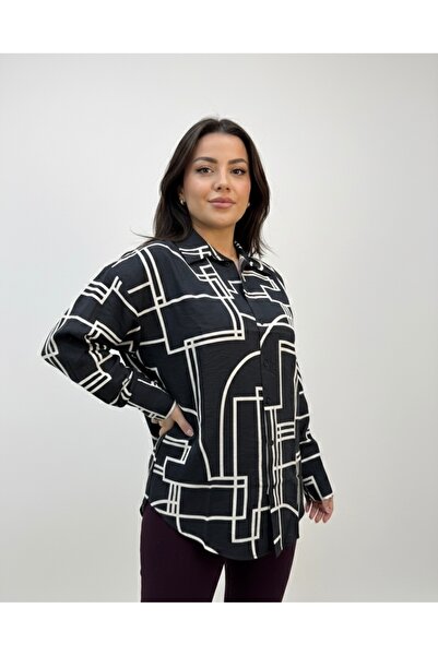 Mess Trend Tarzınla Fark Yarat Modern Pattern Black and White Shirt
