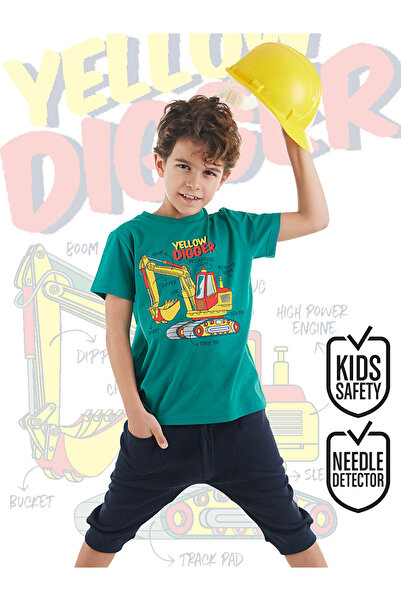 MSHB&G Κίτρινο Digger Boy T-shirt Capri Σετ σορτς