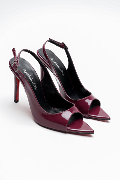 Ayakkabı Ateşi Pantofi de damă cu toc subțire, cu spatele deschis, din piele ...