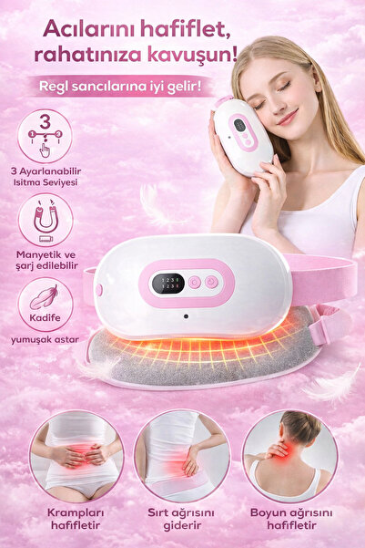 Arfseb Isıtmalı Titreşimli Kadın Regl Masaj Kemeri - Bel Ve Karın Yağ Yakma Ö...
