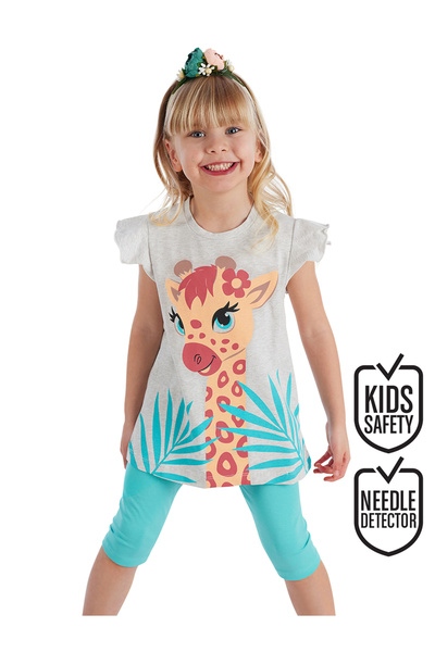 Denokids Set cu colanți de vară pentru fete cu girafe cu volane